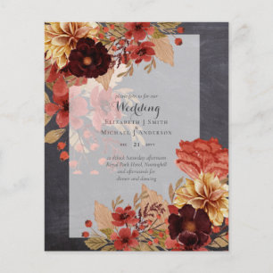 Papier BUDGET TOMBE Floral Mariages Invitations - Dusky
