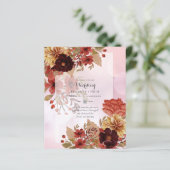 Papier BUDGET TOMBE Floral Mariages Invitations - Dusky (Debout devant)