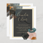 Papier BUDGET Tones de Terre Mariage Abstrait (Devant / Derrière)