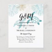 Papier BUDGET Tortues de mer Mariage Moderne Line Art