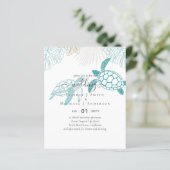 Papier BUDGET Tortues de mer Mariage Moderne Line Art (Debout devant)