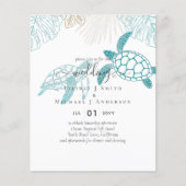 Papier BUDGET Tortues de mer Mariage Moderne Line Art (Devant)