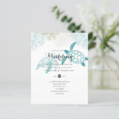 Papier BUDGET Tortues de mer Mariage Moderne Line Art (Debout devant)