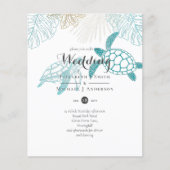Papier BUDGET Tortues de mer Mariage Moderne Line Art (Devant)