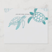 Papier BUDGET Tortues de mer Mariage Moderne Line Art (Dos)