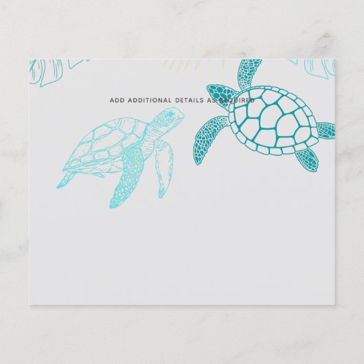 Papier BUDGET Tortues de mer Mariage Moderne Line Art (Dos)