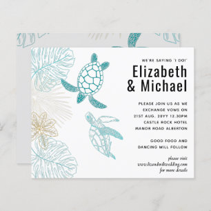 Papier BUDGET Tortues de mer Mariage Moderne Line Art