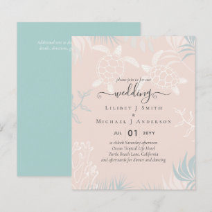 Papier BUDGET Tortues de mer MARIAGE Plage Corail Sarcell