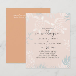 Papier BUDGET Tortues de mer MARIAGE Plage Corail Sarcell