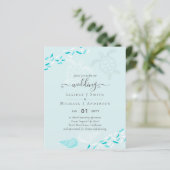 Papier BUDGET Tortues de mer PLAGE Mariage Corail Turquoi (Debout devant)