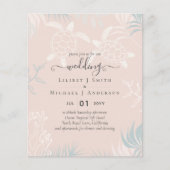 Papier BUDGET Tortues de mer PLAGE Mariage Corail Turquoi (Devant)