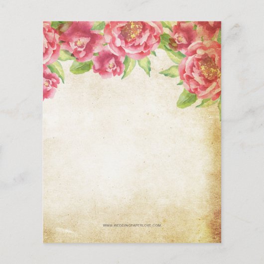 Papier Budget Tour Eiffel Invitation de douche nuptiale (Dos)