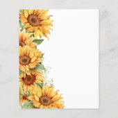 Papier Budget tournesol élégante nuptiale invitation de d (Dos)