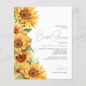 Papier Budget tournesol élégante nuptiale invitation de d (Devant)