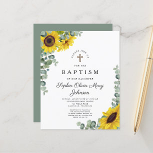 Papier Budget Tournesol Eucalyptus Baptême Religieux