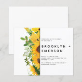 Papier BUDGET Tournesol Floral Mariage moderne (Devant / Derrière)