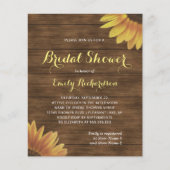 Papier Budget Tournesol Grange Bois Fête des mariées rust (Devant)