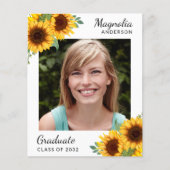 Papier BUDGET Tournesol Photos Faire-part de graduation (Devant)