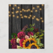 Papier BUDGET Tournesol rose rustique mariage de bois de (Dos)