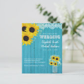 Papier BUDGET Tournesol rustique Turquoise Mariage jaune (Debout devant)