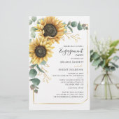 Papier Budget Tournesol vert Invitation Fiançailles (Debout devant)