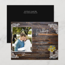 BUDGET Tournesols rustiques Invitation Mariage pho
