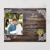 Papier BUDGET Tournesols rustiques Invitation Mariage pho (Devant)