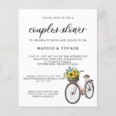Papier Budget Tournesols Vert Couples Douche Invitation (Devant)