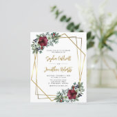 Papier Budget Tout en un Amaryllis Mariage Invitation (Debout devant)