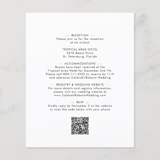 Papier Budget Tout en un Amaryllis Mariage Invitation (Dos)