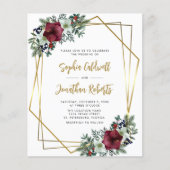 Papier Budget Tout en un Amaryllis Mariage Invitation (Devant)