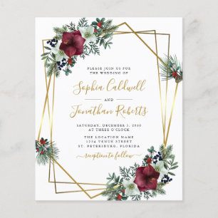 Papier Budget Tout en un Amaryllis Pine Mariage Invitatio