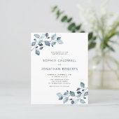 Papier Budget Tout en Un Bleu Poussiéreux Mariage Eucalyp (Debout devant)