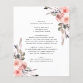 Papier Budget Tout en un Blush rose Roses Mariage Inviter (Dos)