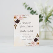 Papier Budget tout en un Boho Blush Floral Wedding Invita (Debout devant)