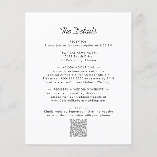 Papier Budget Tout en un Boho Floral Foil Mariage Invitat (Dos)