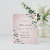 Papier Budget tout en un Boho rose Roses Mariage Invitati (Debout devant)