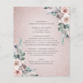 Papier Budget tout en un Boho rose Roses Mariage Invitati (Dos)