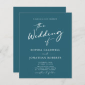 Papier Budget Tout en un Calligraphie Mariage Turquoise I (Devant / Derrière)