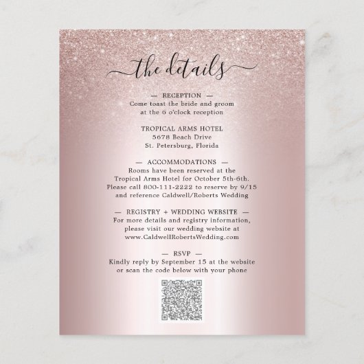 Papier Budget Tout en un Champagne Parties scintillant Ma (Dos)