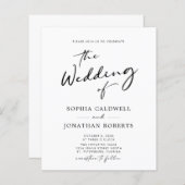 Papier Budget Tout en un Chic Calligraphie Mariage Invita (Devant / Derrière)