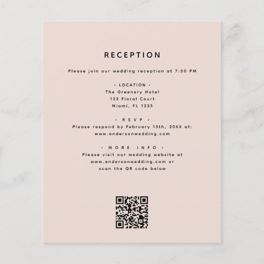 Papier Budget tout en un code QR Eucalyptus Mariage (Dos)