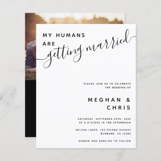 Papier Budget tout en un code QR Faire-part de mariage (Devant / Derrière)