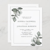 Papier Budget tout en un Dusty Green Eucalyptus Mariage (Devant / Derrière)