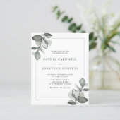 Papier Budget tout en un Dusty Green Eucalyptus Mariage (Debout devant)