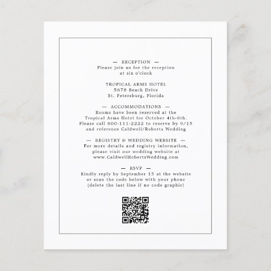 Papier Budget tout en un Dusty Green Eucalyptus Mariage (Dos)