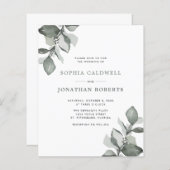 Papier Budget tout en un Dusty Green Eucalyptus Mariage (Devant / Derrière)
