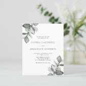 Papier Budget tout en un Dusty Green Eucalyptus Mariage (Debout devant)