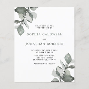 Papier Budget tout en un Dusty Green Eucalyptus Mariage