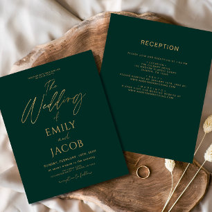 Papier Budget tout en un Emerald Green Mariage Or